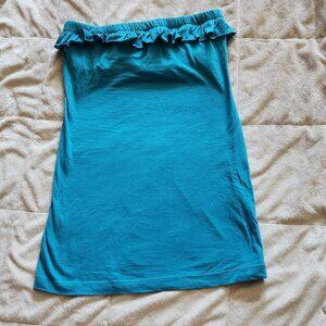 Next Era Couture Blue Green Turquoise Ruffled Tube Top Sz S Y2K Vintage Festival